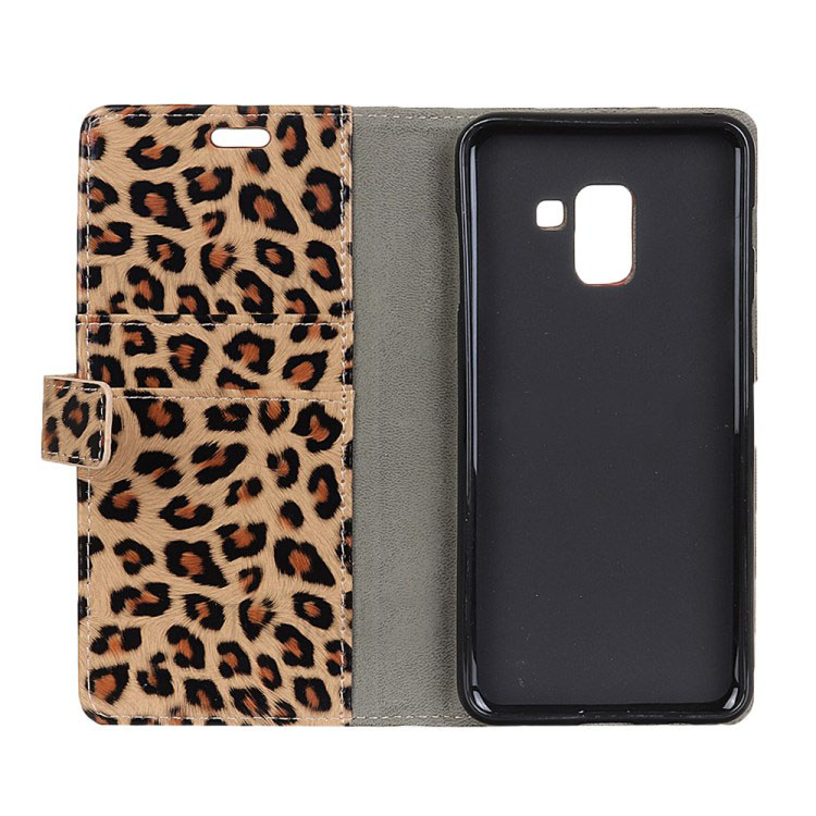 Case Samsung Galaxy A8+ (2018) #เคสฝาพับสไตล์กระเป๋าสตางค์ลายเสือดาว
