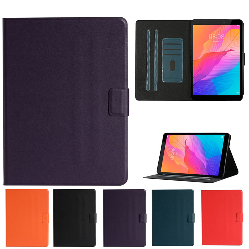 Case Samsung Galaxy Tab S6 Lite 10.4 " SM-P610 P615 P617 #เคสฝาพับหนัง PU มีช่องใส่บัตร Solid Color Shockproof Leather Flip Case Cover