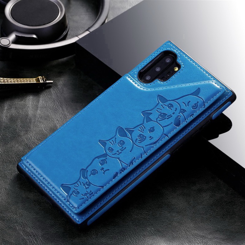 Case Samsung Galaxy Note 10+ #เคสฝาหลัง TPU เคลือบหนัง PU มีที่เก็บบัตร PU Leather Coated TPU Card Holder