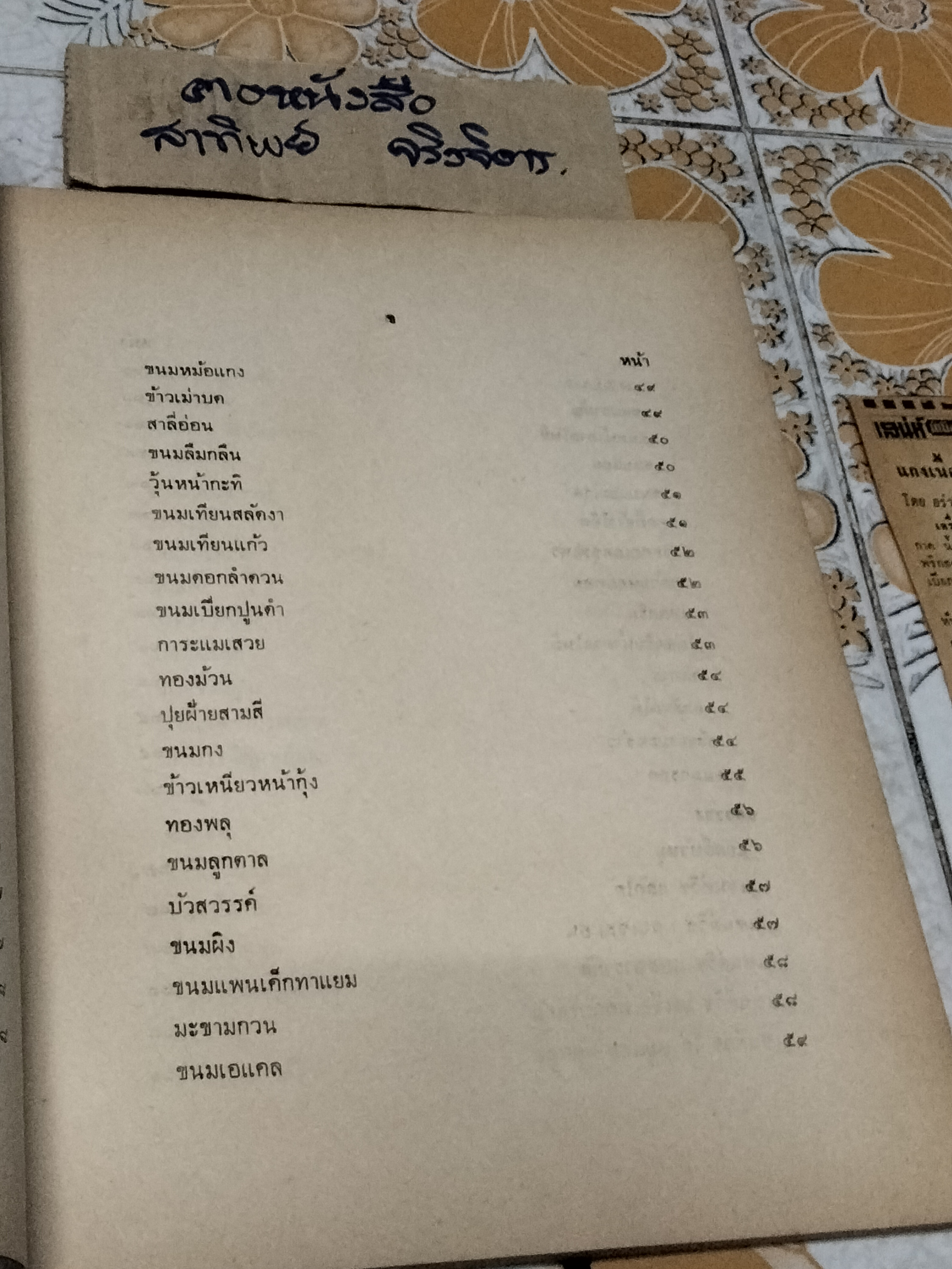 ตำราอาหารคาวหวานและของว่าง - อนุสรณ์ในงานฌาปนกิจศพ หม่อมระรวย เกษมสันต์ **สินค้าหมด**