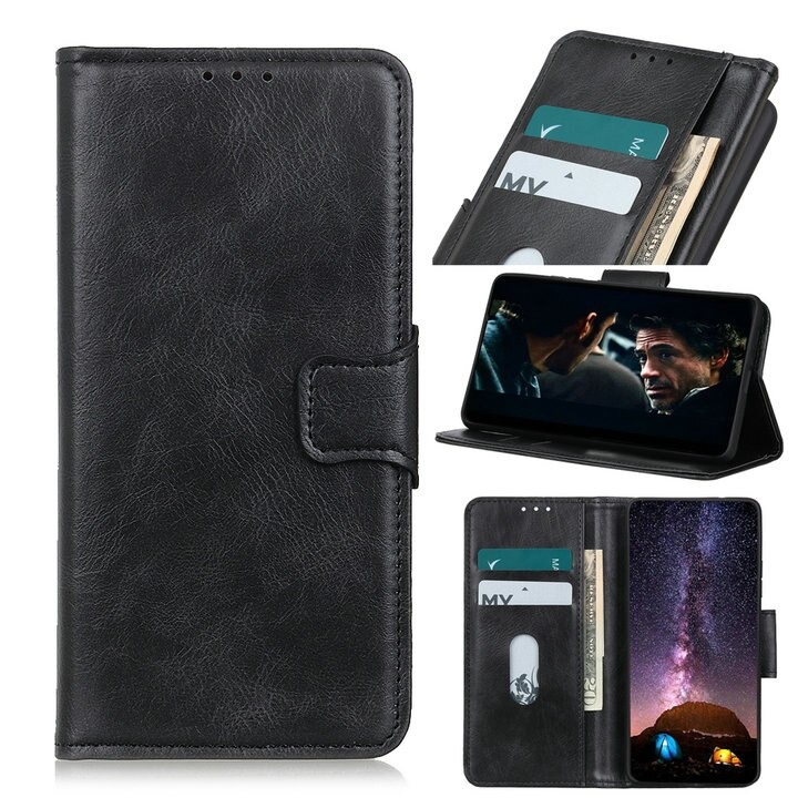 Case Huawei Nova Y70 #เคสฝาพับหนัง PU มีช่องใส่บัตรแถบปิดแม่เหล็กพับตั้งได้ Magnetic Closure Wallet Lanyard Leather
