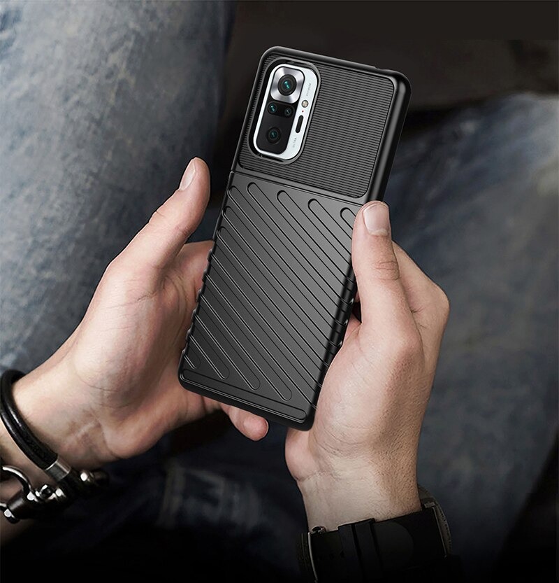 เคส Redmi Note 10 Pro #เคสฝาหลัง TPU อ่อน Thunder Series Twill Texture Soft TPU