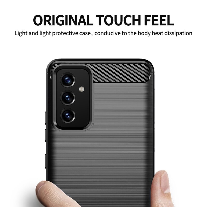 เคส Samsung Galaxy M52 5G#เคสฝาหลังตกแต่งคาร์บอนไฟเบอร์ ผิวขัดแปรง Brushered TPU Back Case