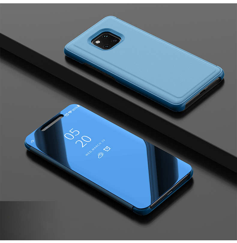 Case Huawei Mate 20 Pro #เคสฝาพับปกโปร่งแสงผิวเงา Electroplating Mirror Surface สำหรับ Window View