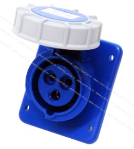 ตู้เพาเวอร์ปลั๊ก ตู้ไฟชั่วคราว สำหรับไซต์ก่อสร้าง ปั๊มน้ำมัน นอกอาคาร ปลั๊กเมีย 2P+E (3 ขา) กันน้ำ 6 ชุด เต้ารับกราวด์คู่ 1 ชุด เมนเบรคเกอร์ 2P50A ใช้งานง่าย