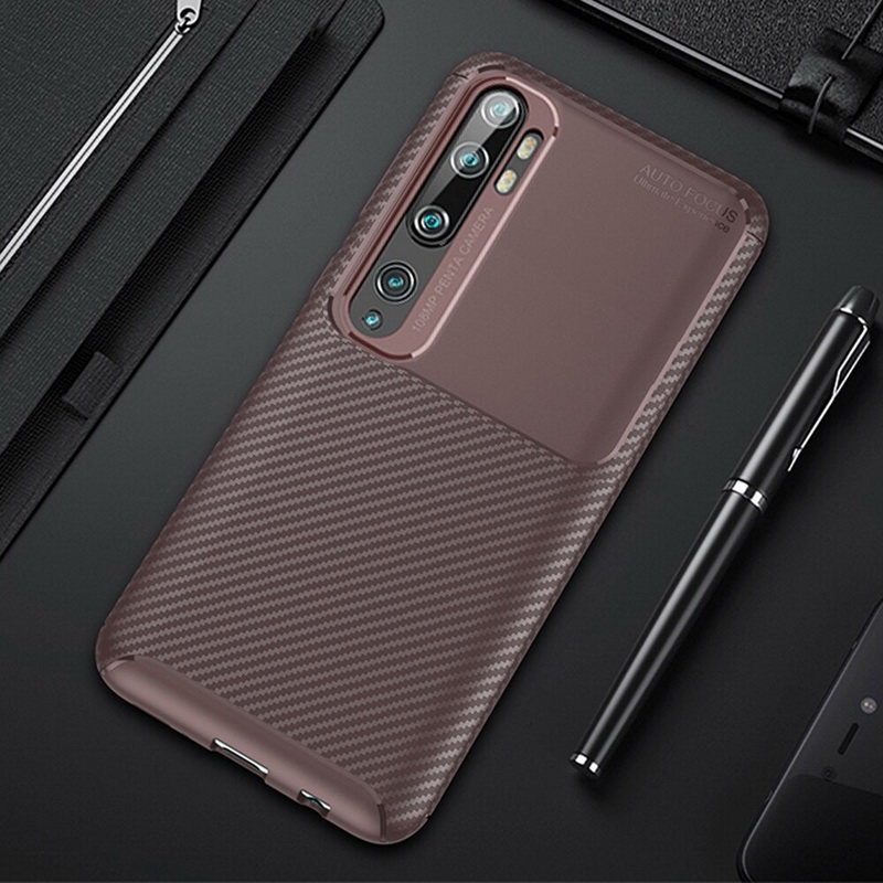 เคส Xiaomi Mi Note 10 Pro #เคสฝาหลังนิ่ม Carbon Fiber Anti-drop TPU Protection