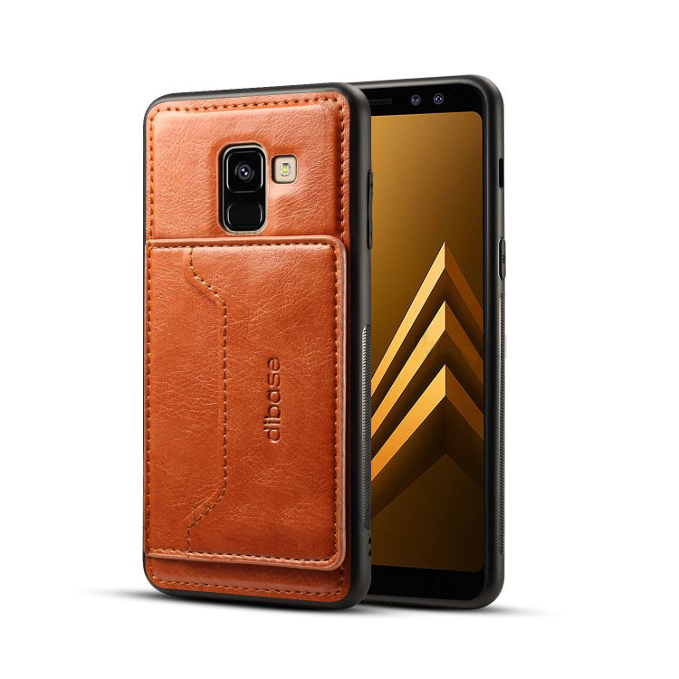 เคส Samsung Galaxy A6 (2018) #เคสฝาหลัง TPU เคลือบหนัง PU Crazy Horse Leather Coated PC + TPU Hybrid