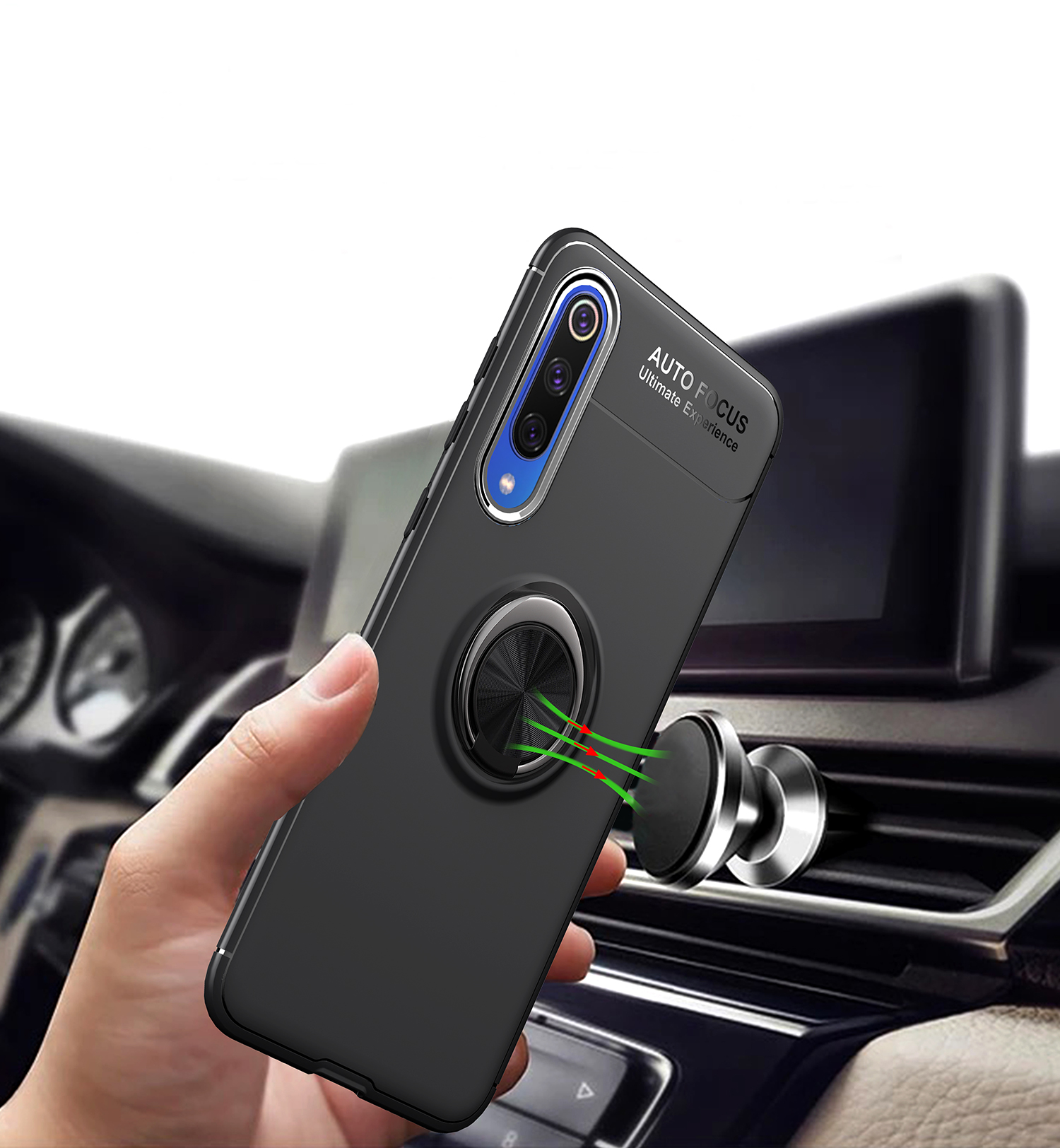 เคส Xiaomi Mi 9 SE #เคสฝาหลัง LENUO Metal Ring Bracket TPU (แผ่นโลหะแบบ Built-in)
