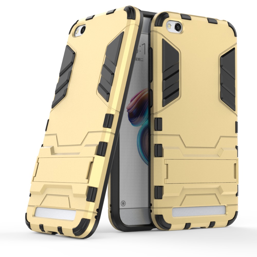 Case Xiaomi Redmi 5A #เคสฝาหลัง Cool Guard ไฮบริด พลาสติก+TPU มีขาตั้งในตัว