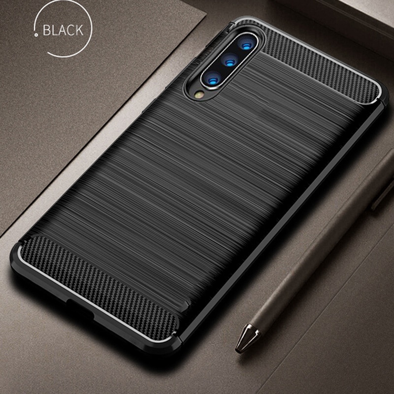 เคส Xiaomi Mi 9 SE #เคสคาร์บอนไฟเบอร์ ผิวขัดแปรง Brushered TPU Back Case
