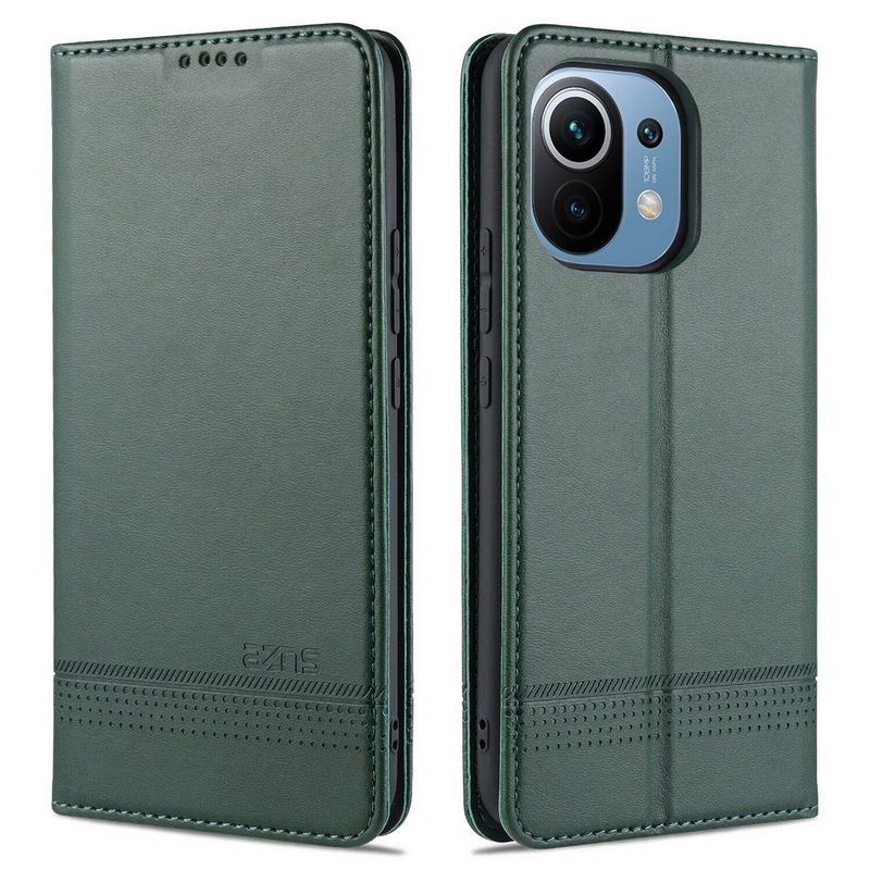 เคส Xiaomi Mi 11 #เคสฝาพับ AZNS สไตล์ Retro หนัง PU มีช่องเสียบการ์ด