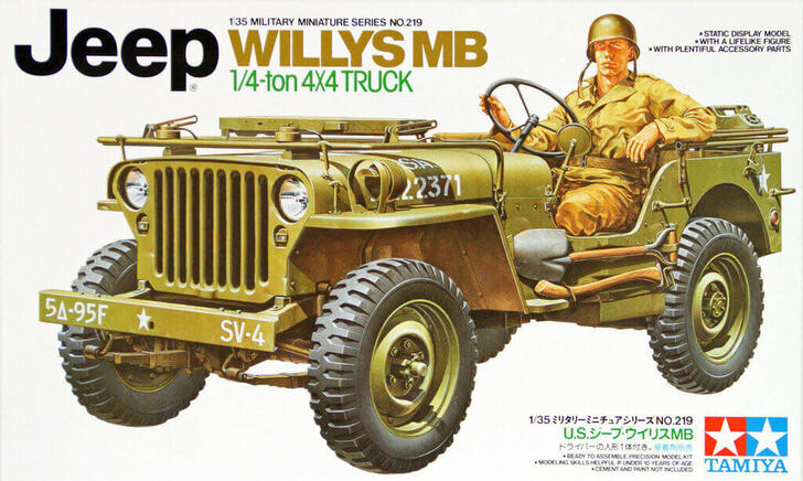 35219 1/35 Scale Military Model Kit US Army Jeep Willys MB 1/4 Ton Truck
