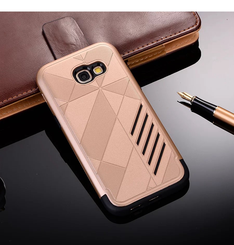 เคส Samsung Galaxy A7 2017 #เคสชุดหุ้มเกราะ Plastic+TPU Hybrid - สีทอง #พร้อมส่ง