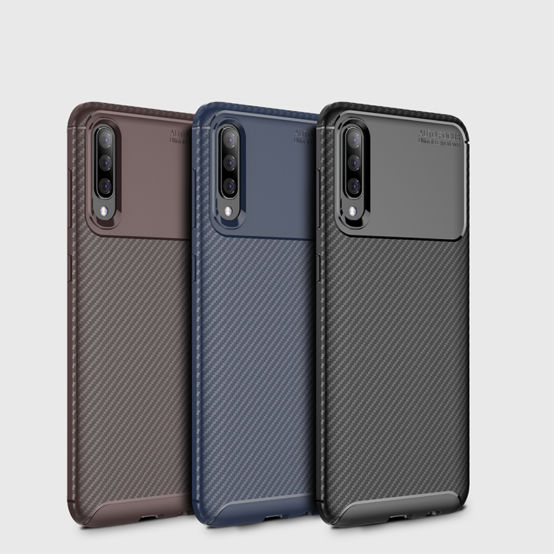 Case Samsung Galaxy A70 #เคสฝาหลังนิ่ม Carbon Fiber Drop Resistant TPU