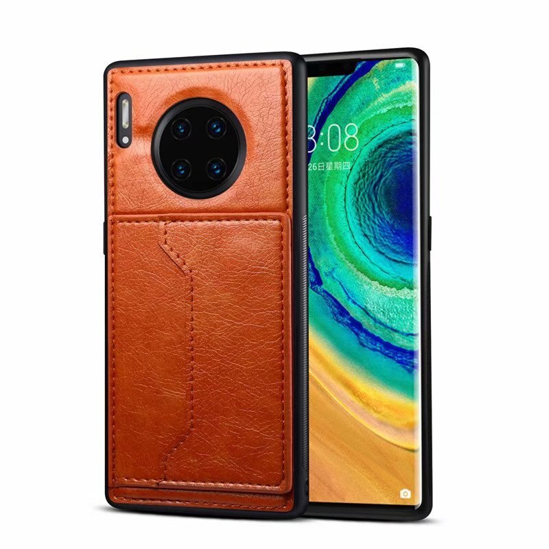 Case Huawei Mate 30 Pro #เคสฝาหลัง TPU เคลือบหนัง PU Crazy Horse Leather Coated PC + TPU Hybrid