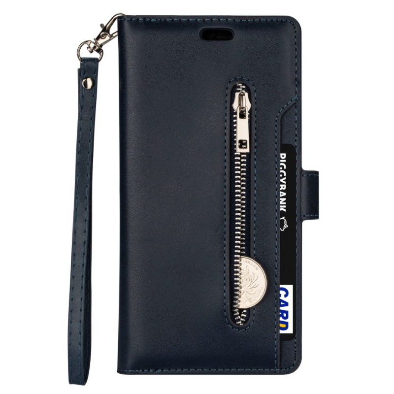 Case Samsung Galaxy A53 5G #เคสฝาพับแบบกระเป๋าสตางค์ช่องใส่บัตรหลายช่อง Multi-slot Wallet Zippered Leather พร้อมสายคล้อง