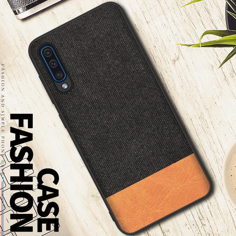 Case Samsung Galaxy A50 / A50s / A30s #เคสฝาหลังรูปแบบ Cloth Texture PU Leather + TPU