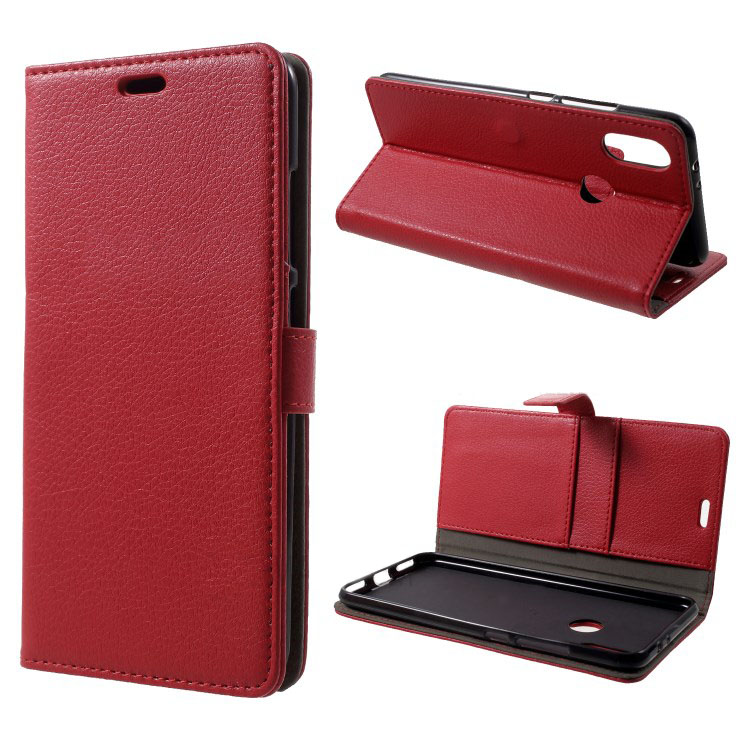 Case Xiaomi Redmi Note 6 Pro #เคสฝาพับหนัง PU ผิวลิ้นจี่คุณภาพดี Litchi Skin Cell Phone Leather