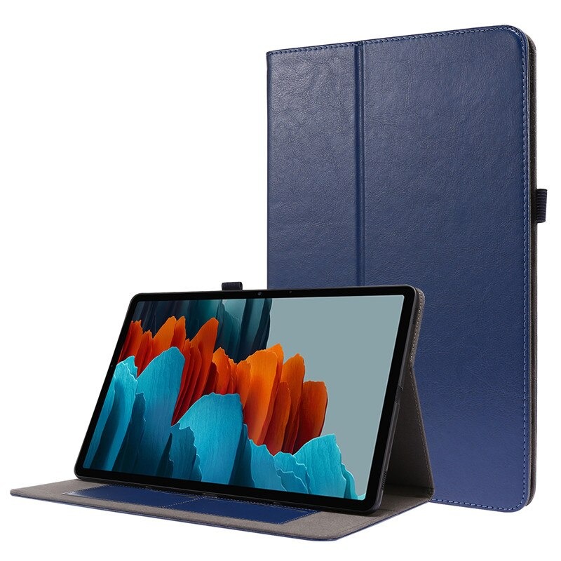 เคส Samsung Galaxy Tab S7 Plus 12.4" SM-T970 SM-T975 SM-T976 #เคสฝาพับหนัง PU มีช่องเก็บบัตร Flip PU Leather soft cover stand holder