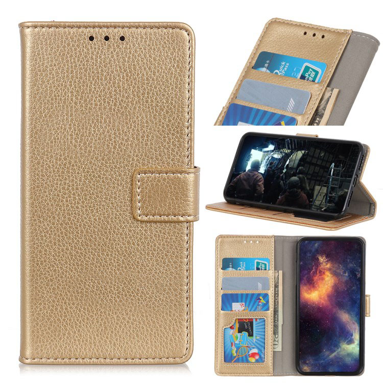 เคส Samsung Galaxy A70 #เคสฝาพับแบบกระเป๋าสตางค์หนัง PU ผิวลิ้นจี่ Litchi Grain Wallet