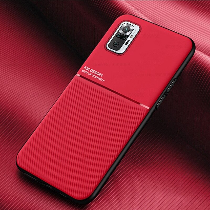เคส Redmi Note 10 4G #เคสแบบฝาหลัง TPU เคลือบหนัง PU สไตล์ธุรกิจที่เรียบง่ายมีแผ่นเหล็กในตัว Minimalist Business Style Leather Coated TPU Built-in metal magnetic plate