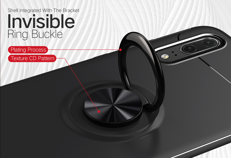 Case Huawei P20 Pro #เคสฝาหลัง TPU Finger Ring Kickstand (แผ่นโลหะแม่เหล็ก)