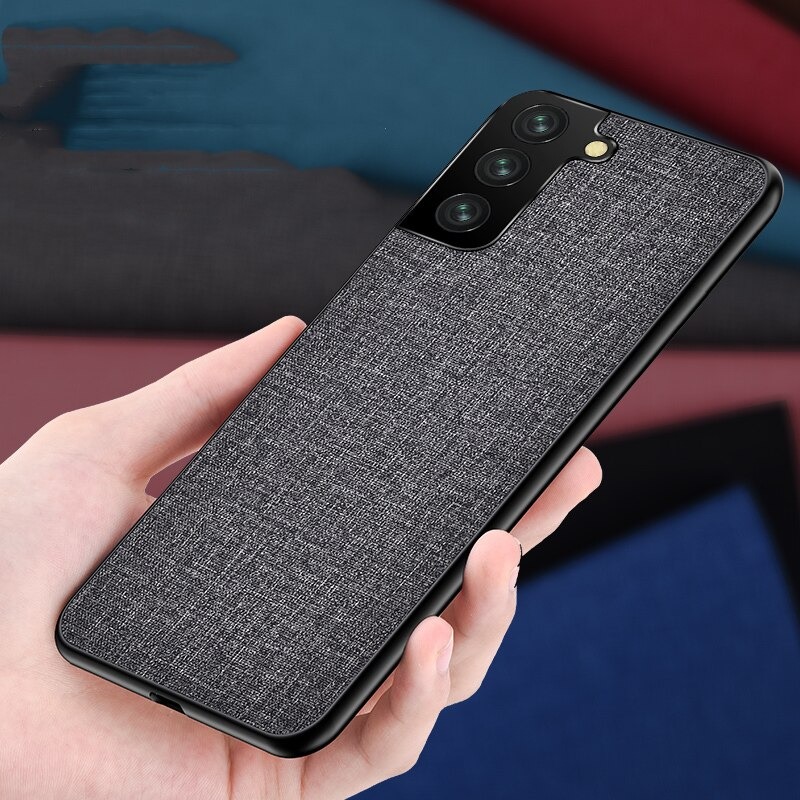 เคส Samsung Galaxy S21 #เคสฝาหลังเคลือบผิวผ้า Matte Cloth PU + PC + TPU Hybrid
