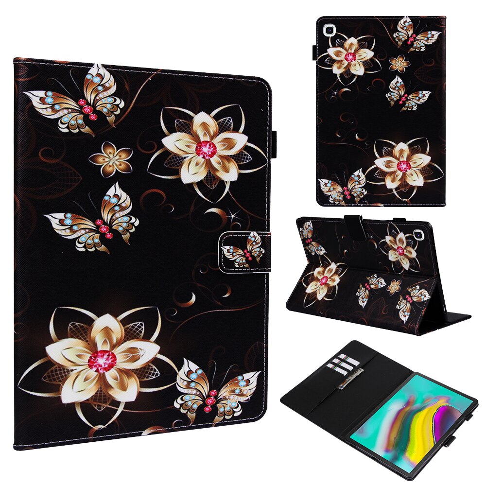 เคส Samsung Galaxy Tab S5e SM-T720 / SM-T725 #เคสฝาพับหนัง PU พิมพ์ลวดลาย Pattern Printing Magnetic Wallet Leather