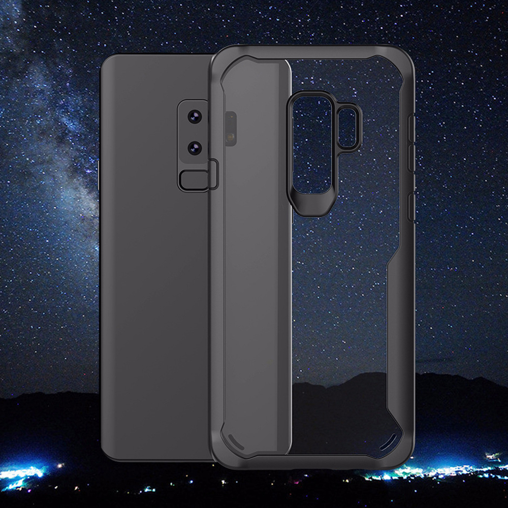 เคส Samsung Galaxy S9+ G965 #เคสฝาหลังใสขอบสีทึบ Drop-proof Hybrid PC and TPU