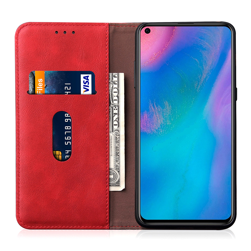 Case Huawei P30 Pro #เคสฝาพับหนัง PU Crazy Horse Texture Retro Leather Auto-absorbed Wallet คุณภาพดี