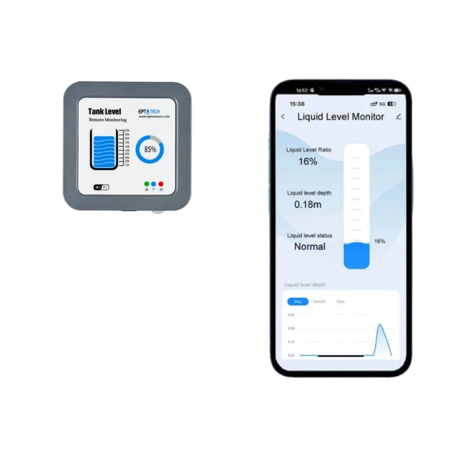 เซนเซอร์วัดระดับน้ำในถัง Tuya Smart Life Wifi แบบมีจอแสดงผลติดกับเซนเซอร์
