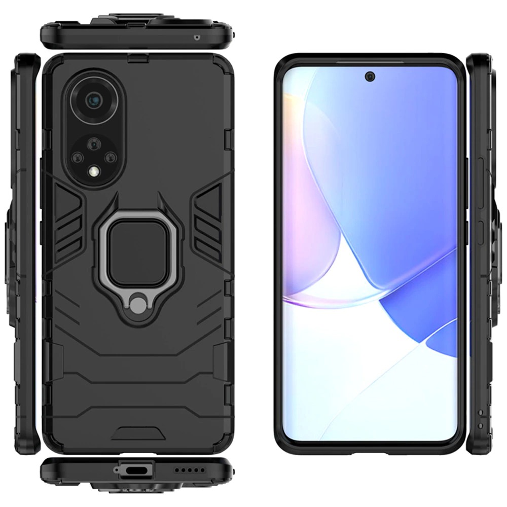 Case Huawei Nova 9 #เคสฝาหลังพลาสติกแข็ง +TPU Hybrid Case มีแหวนสวมนิ้วโลหะ