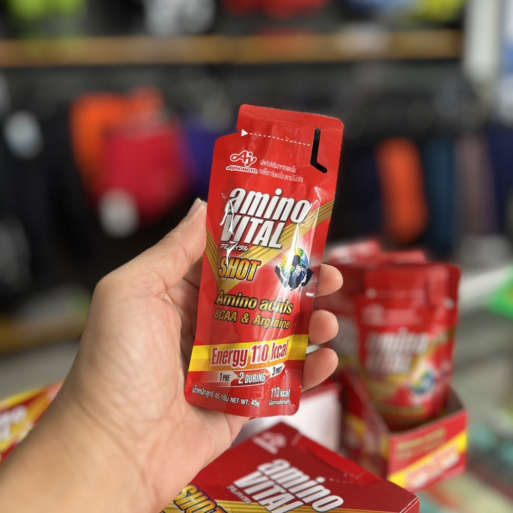 Amino VITAL Amino Acids Gel Shot 45g ให้พลังงาน 110 กิโลแคลลอรี่สำหรับออกกำลังกาย (Z20)