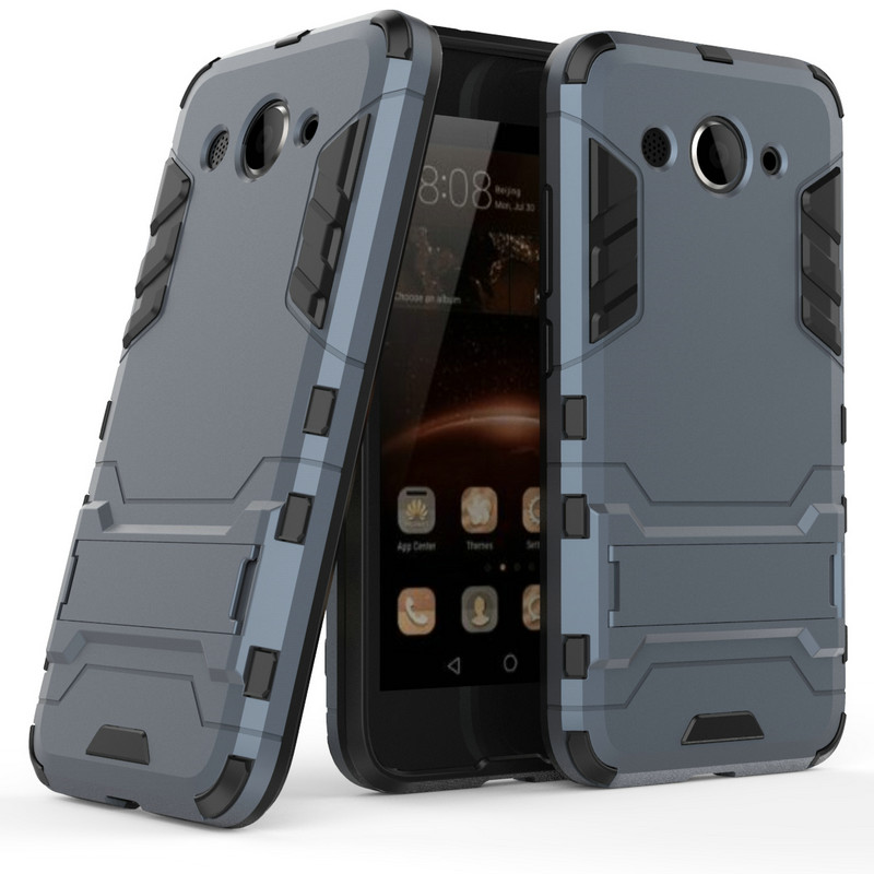 เคส Huawei Y3 (2017) #เคสฝาหลังไฮบริด พลาสติก +TPU มีขาตั้งในตัว