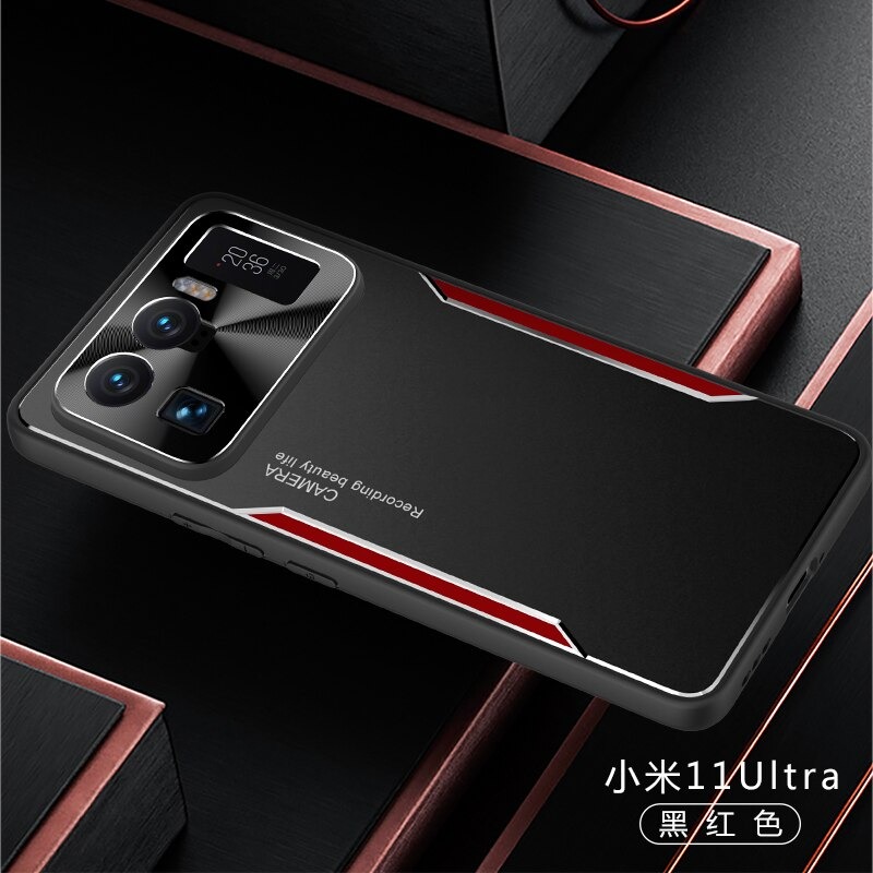 เคส Xiaomi Mi 11 Ultra #เคสฝาหลังไฮบริด Metal +TPU Shockproof metal back plate Phone Back Cover