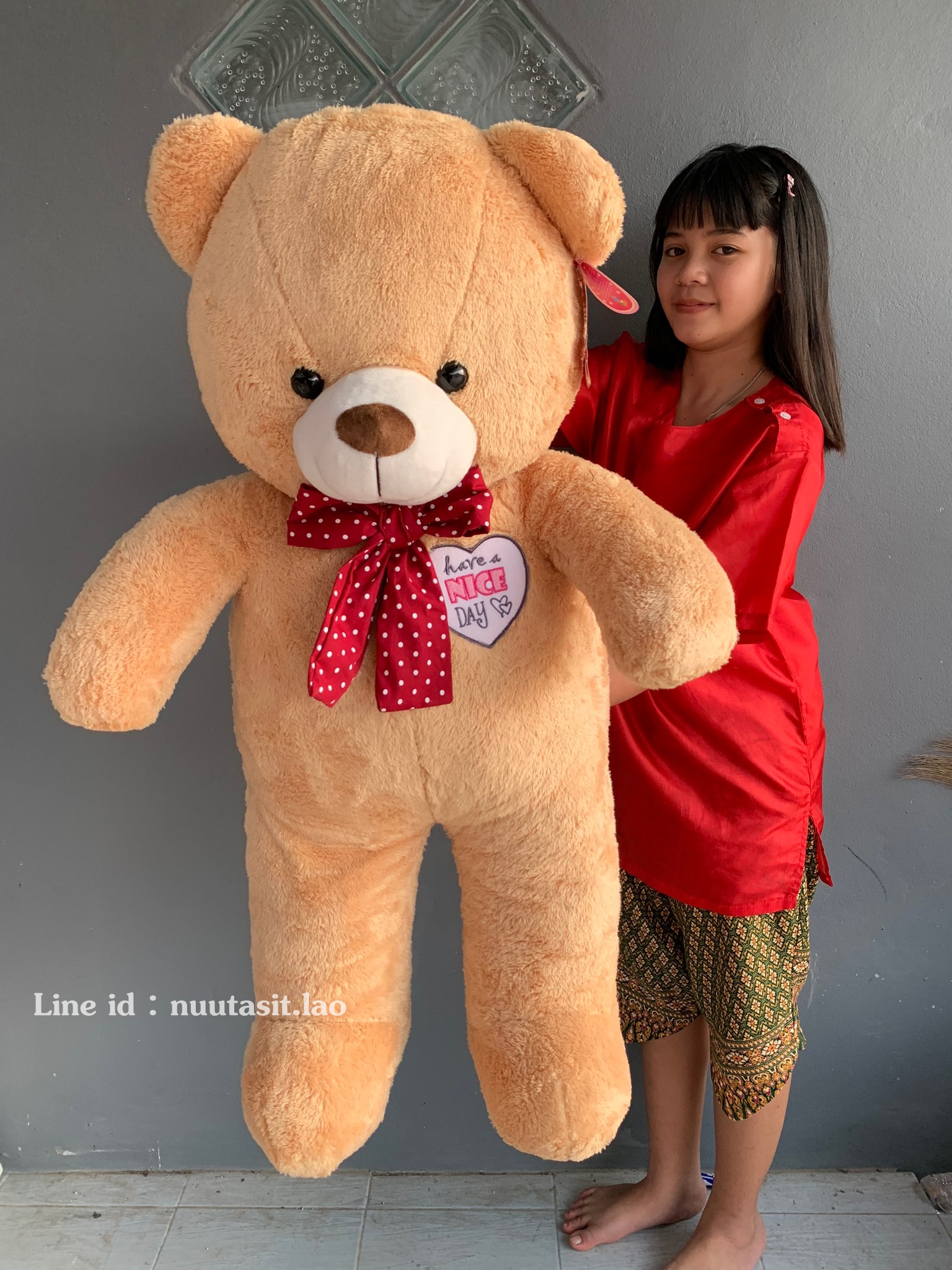 ตุ๊กตาหมีตัวใหญ่ ปักหัวใจ