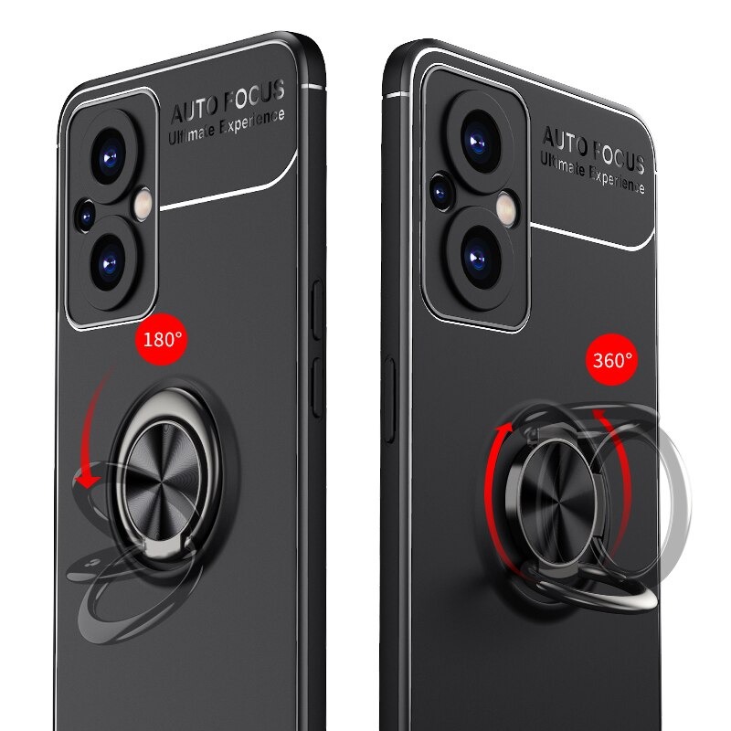 เคส OPPO Reno 7z 5G #เคสฝาหลัง Soft TPU Finger Ring Kickstand (แผ่นโลหะแบบ Built-in) Soft TPU