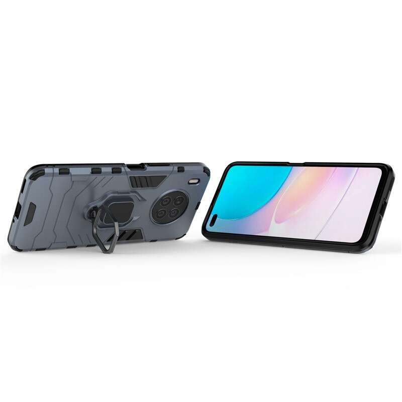 Case Huawei Nova 8i#เคสฝาหลังพลาสติกแข็ง +TPU Hybrid Case มีแหวนสวมนิ้วโลหะ