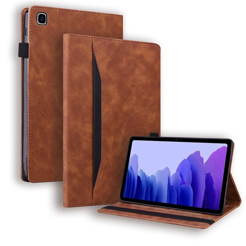 เคส Samsung Galaxy Tab A7 Lite 8.7" (T220,T225) #เคสแบบฝาพับมีช่องเสียบบัตรด้านหน้า PU Leather Business Smart Folio Tablet Cover