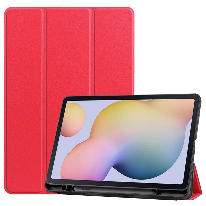 Case Samsung Galaxy Tab S7 SM-T870 SM-T875 #เคสฝาพับหนัง PU แบบ 3 พับมีช่องเก็บปากกาในตัว