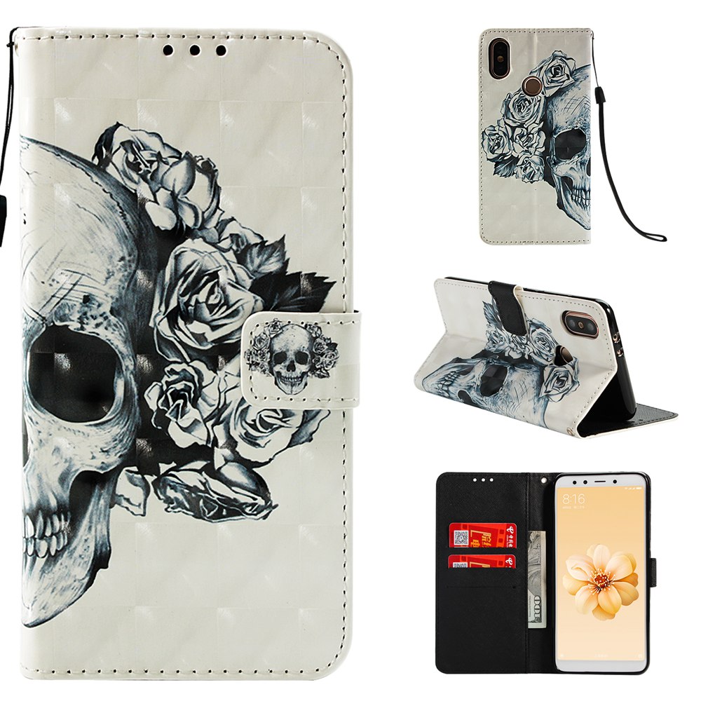 เคส Xiaomi Mi A2 #เคสฝาพับสไตล์กระเป๋าสตางค์ 3D Vivid Pattern Stand Leather