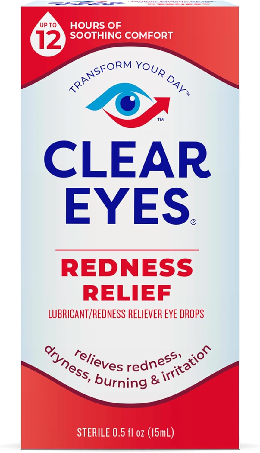 70% Sale!!! EXP.09/25Clear Eyes® Eyedrops for Relieves Redness, Itching and Irritation ผลิตภัณฑ์หยอดตา น้ำยาหยอดตา