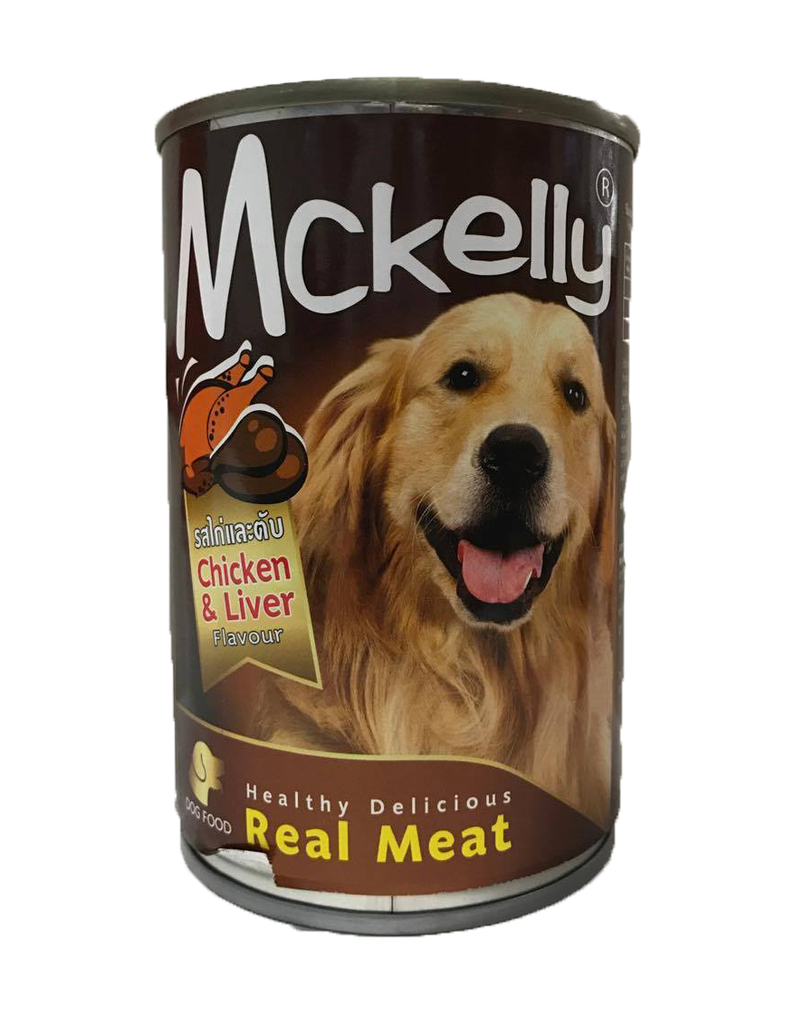 อาหารสุนัขเปียกกระป๋อง Mckelly ไก่+ตับ 400g