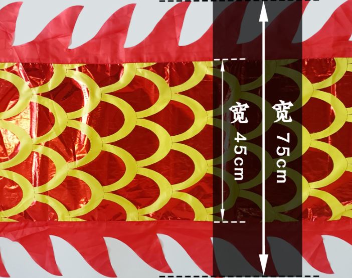 มังกรริบบิ้น ขนาดความยาวลำตัว 8 เมตร ริบบิ้นมังกร เต้นมังกรริบบิ้น