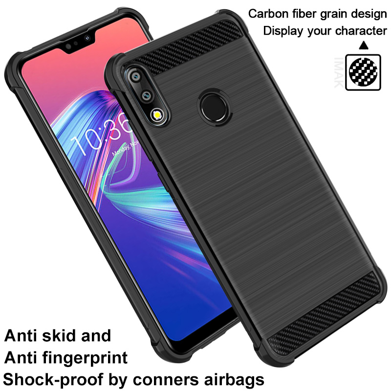 Case Asus Zenfone Max Pro (M2) ZB631KL #เคสฝาหลัง TPU IMAK Vega คาร์บอนไฟเบอร์พื้นผิวแปรง