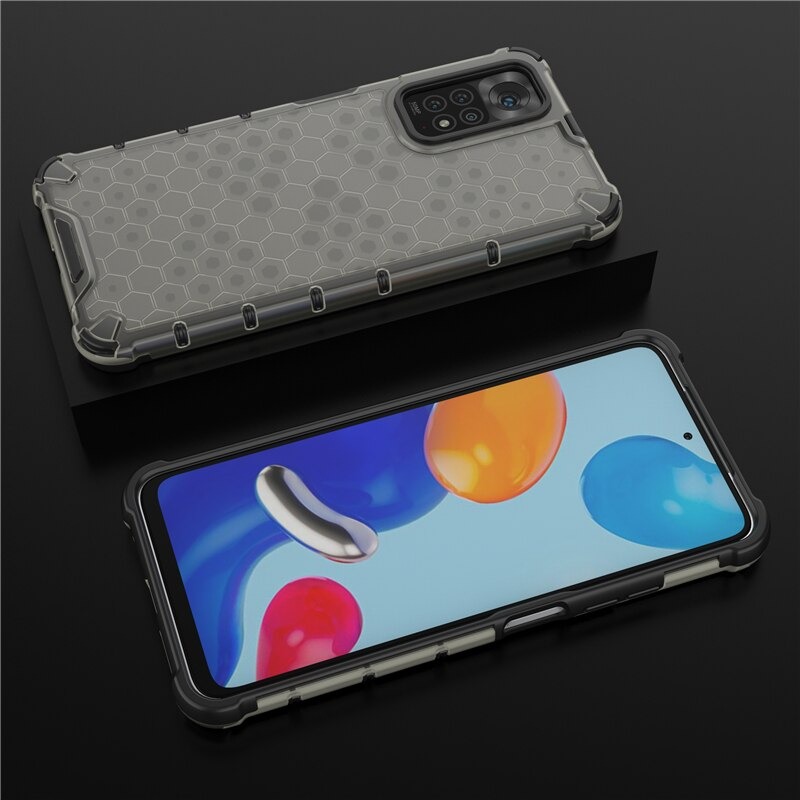 เคส Redmi Note 11 / Redmi Note 11S #เคสฝาหลังกันกระแทก Honeycomb Shock Absorber TPU + PC + Silicone Hybrid