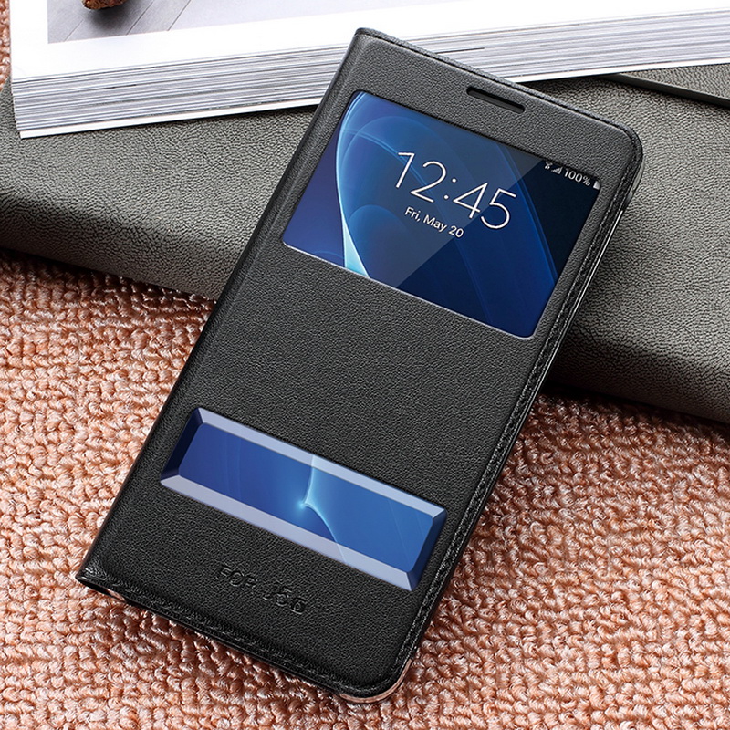 เคส Samsung Galaxy J7 (2016) #เคสฝาพับ 2 ช่องวิว Double Window Leather คุณภาพดี