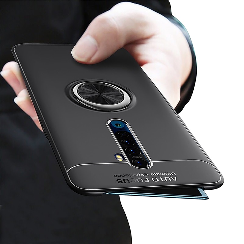 Case OPPO Reno 2 #เคสฝาหลัง TPU Finger Ring Kickstand (แผ่นโลหะแบบ Built-in)