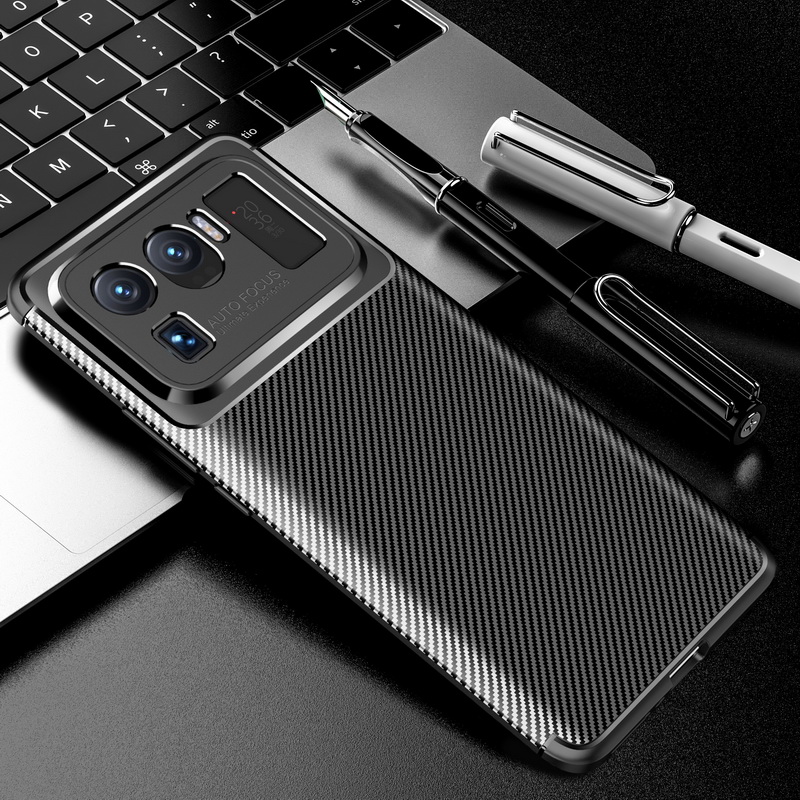 Case Xiaomi Mi 11 Ultra #เคสฝาหลังนิ่ม Carbon Fiber Anti-drop TPU Protection