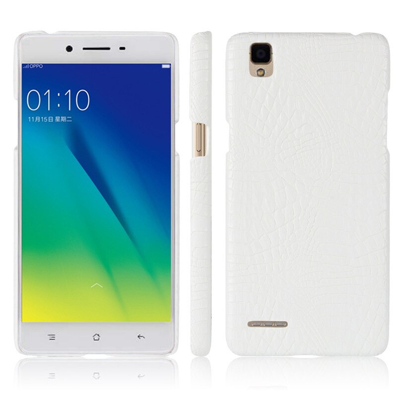 Case OPPO F1 /A35 #เคสฝาหลังพลาสติกแข็งเคลือบหนัง PU ลายผิวหนังจระเข้